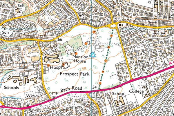 Map of Prospect Park, Reading